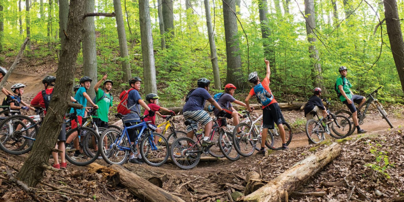 students attending a bike class in Halton