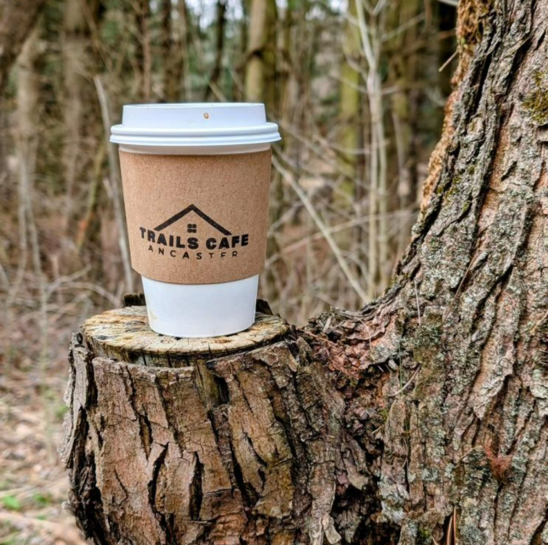 A cup of Trails Cafe coffee in Hamilton